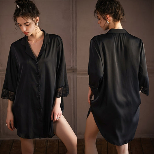 Audrey | Silky Boyfriend Shirt Nightdress