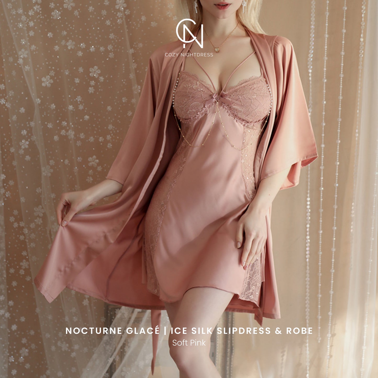 Nocturne Glacé | Ice Silk Slipdress & Robe