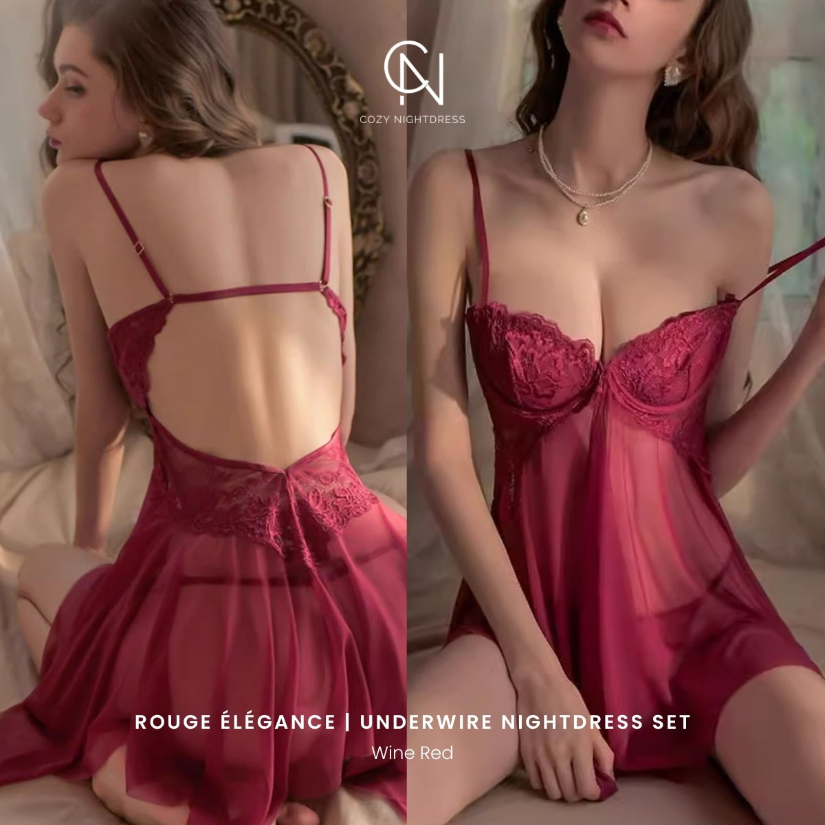 Rouge Élégance | Underwire Nightdress Set