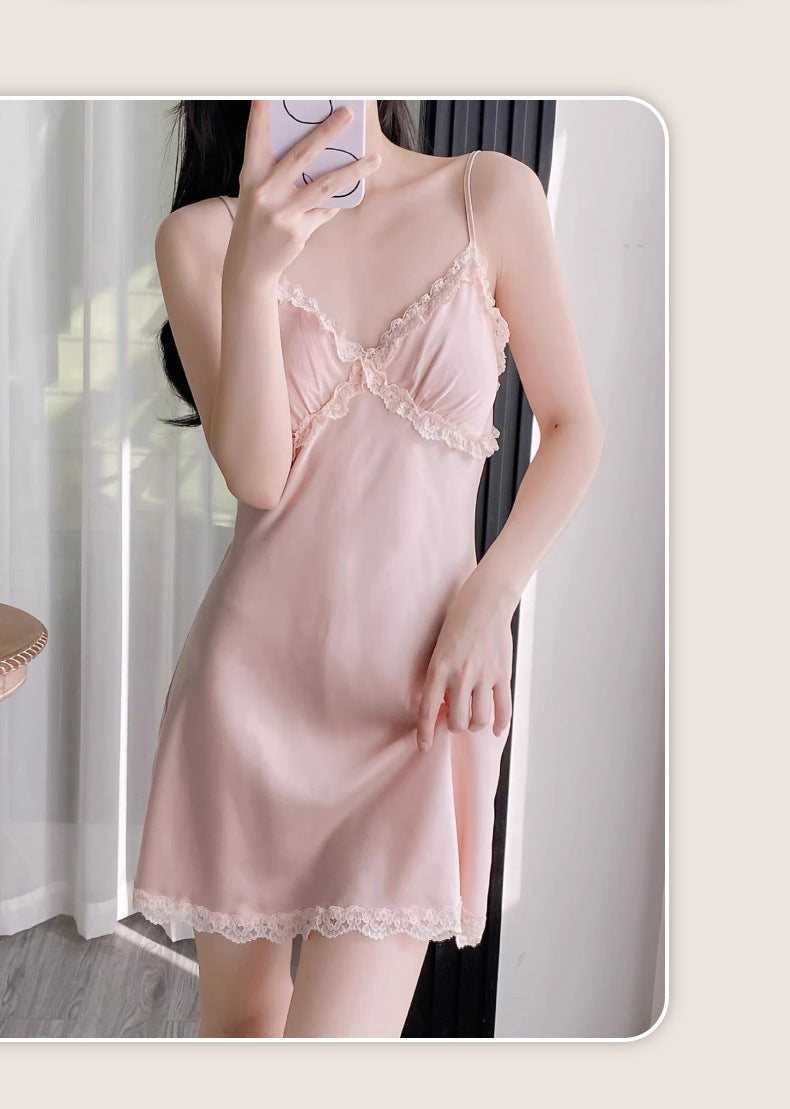 Serène Nuit | Ice Silk Slip Dress & Robe Set