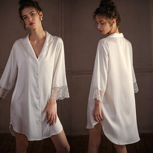 Audrey | Silky Boyfriend Shirt Nightdress
