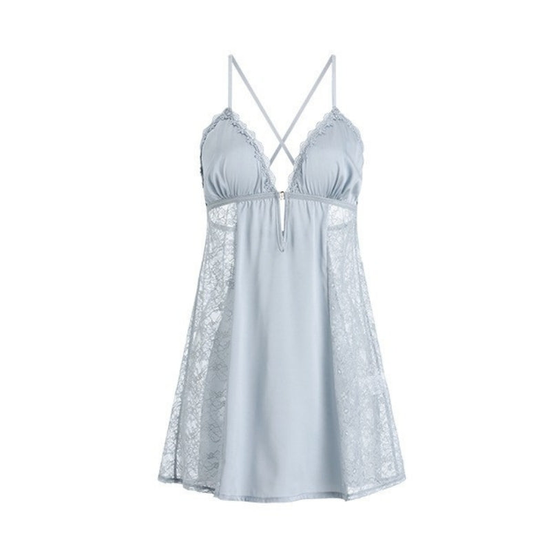 Amoura | French Lace Slip Dress with Matching Robe