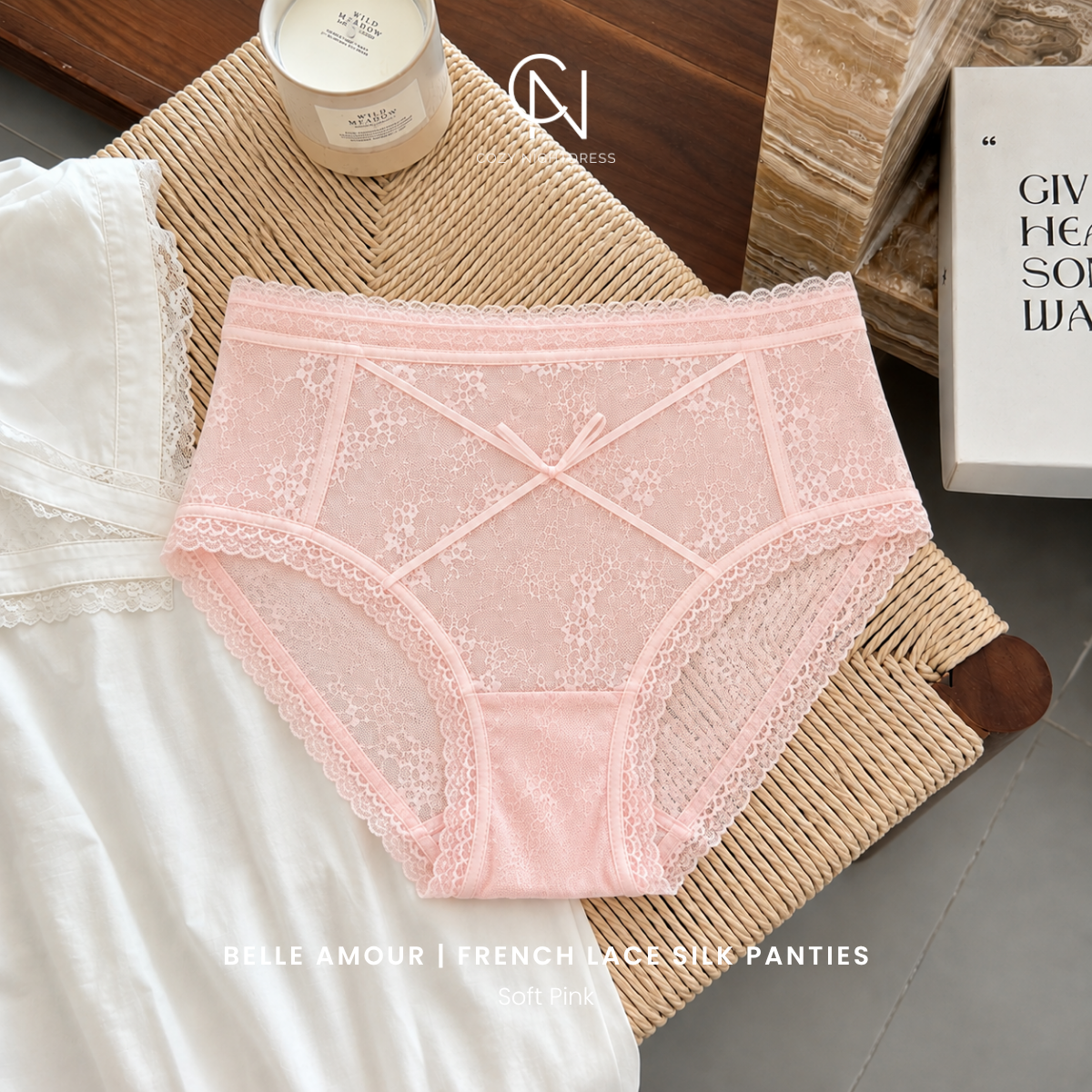 Belle Amour | French Lace Silk Panties