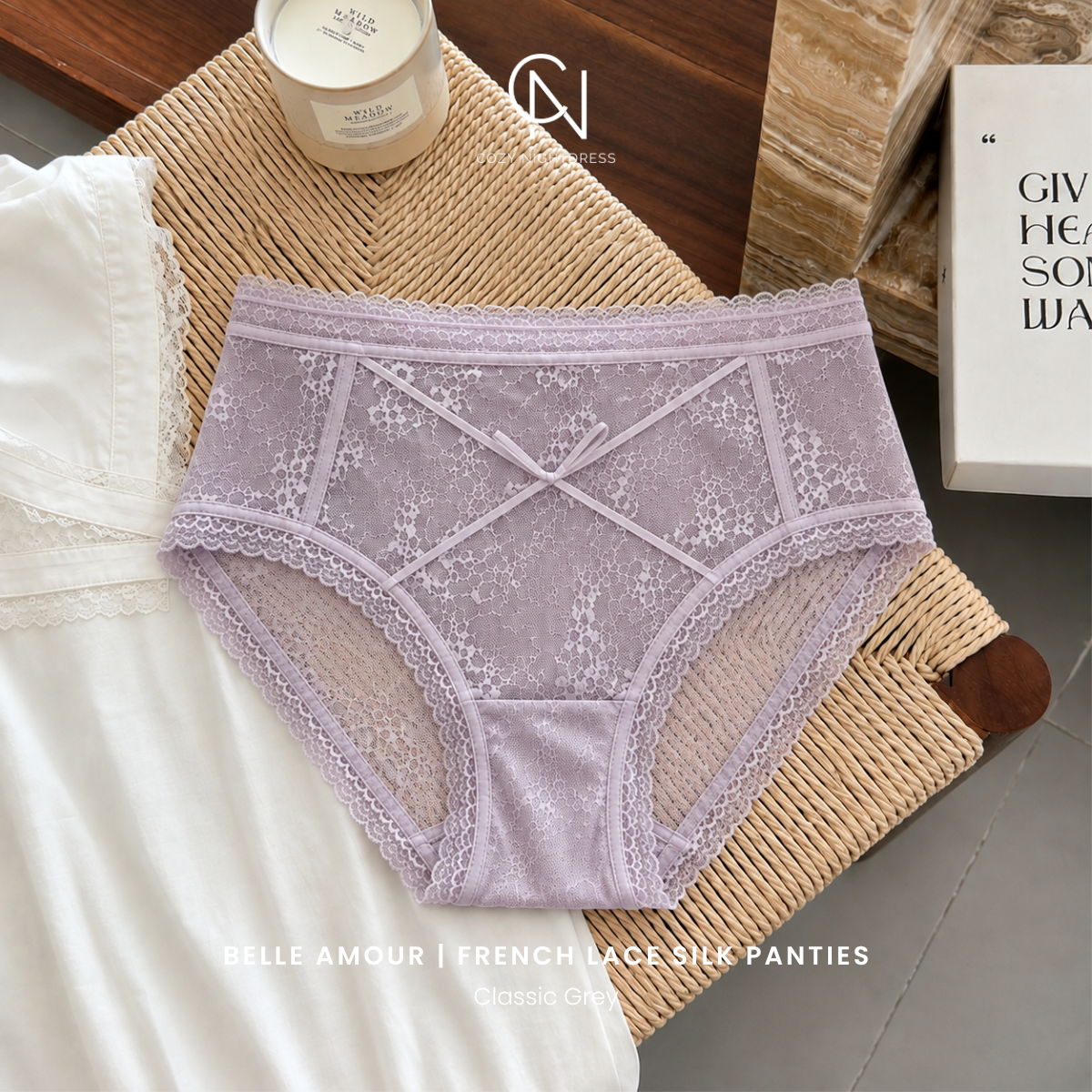 Belle Amour | French Lace Silk Panties