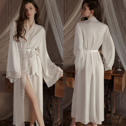 Été Glacé | Ice Silk Lace Long Robe Set