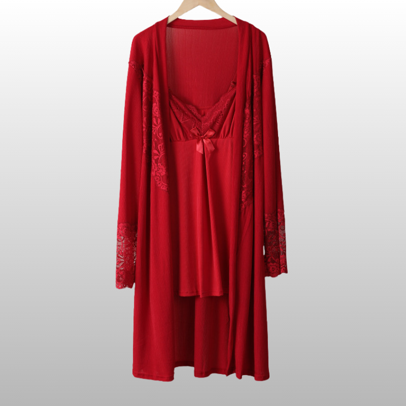 La Nuit | French-Inspired Lace Slip Dress & Robe Set