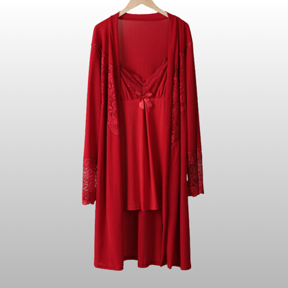 La Nuit | French-Inspired Lace Slip Dress & Robe Set