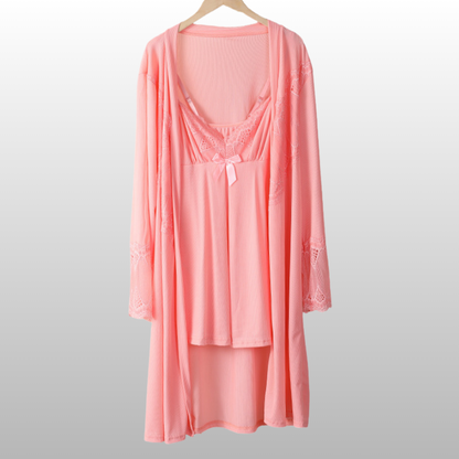 La Nuit | French-Inspired Lace Slip Dress & Robe Set