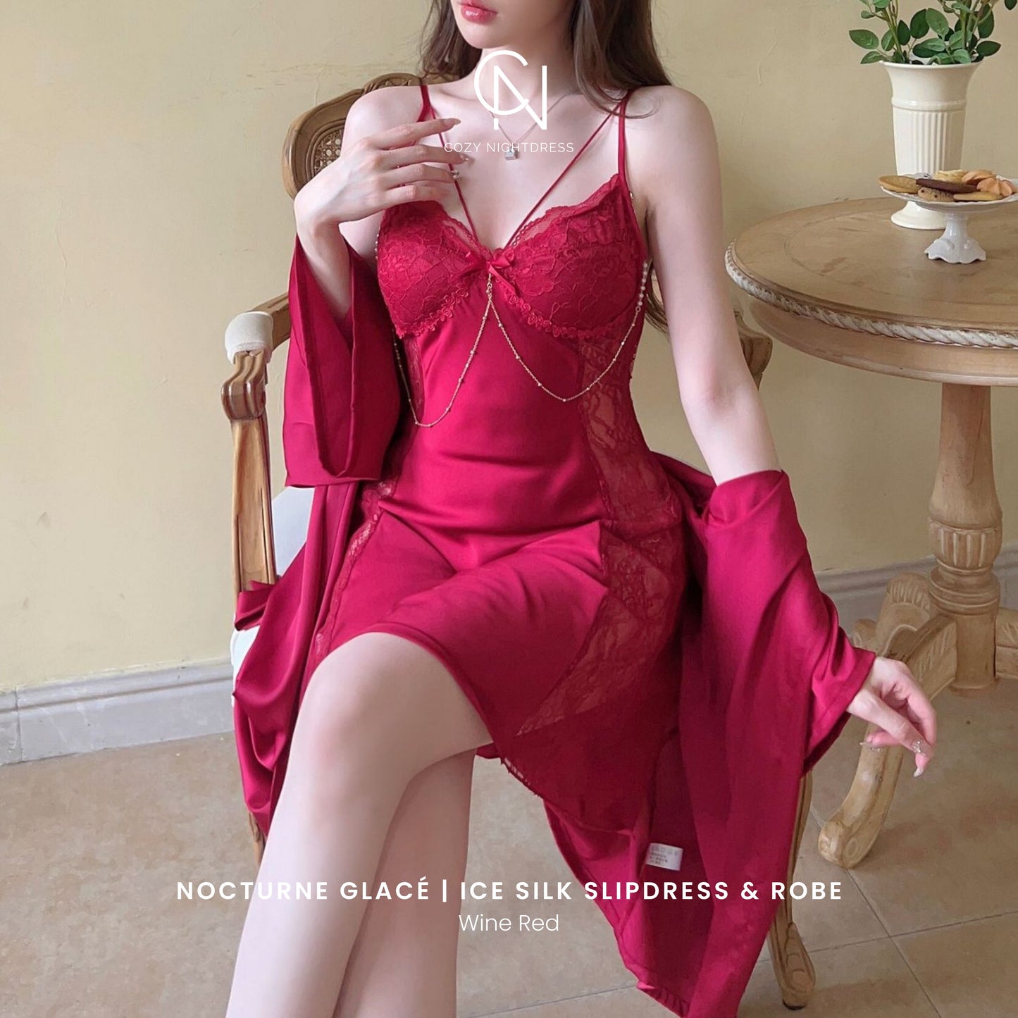 Nocturne Glacé | Ice Silk Slipdress & Robe