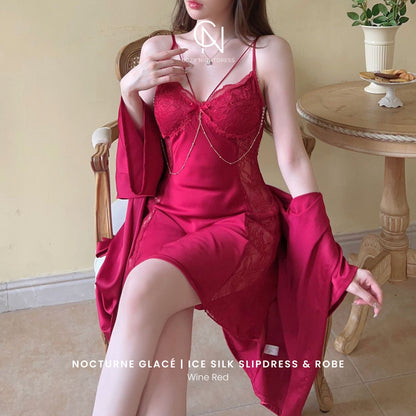 Nocturne Glacé | Ice Silk Slipdress & Robe