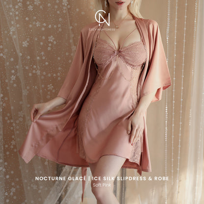Nocturne Glacé | Ice Silk Slipdress & Robe