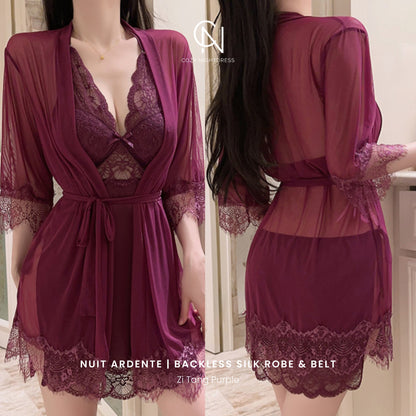 Nuit Ardente | Backless Silk Nightdress Set