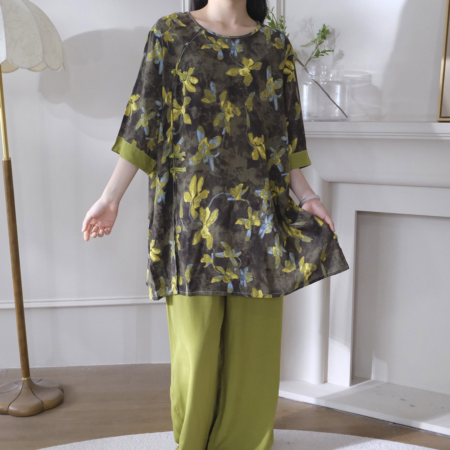 Chinoiserie | Cotton Silk Pajama Set