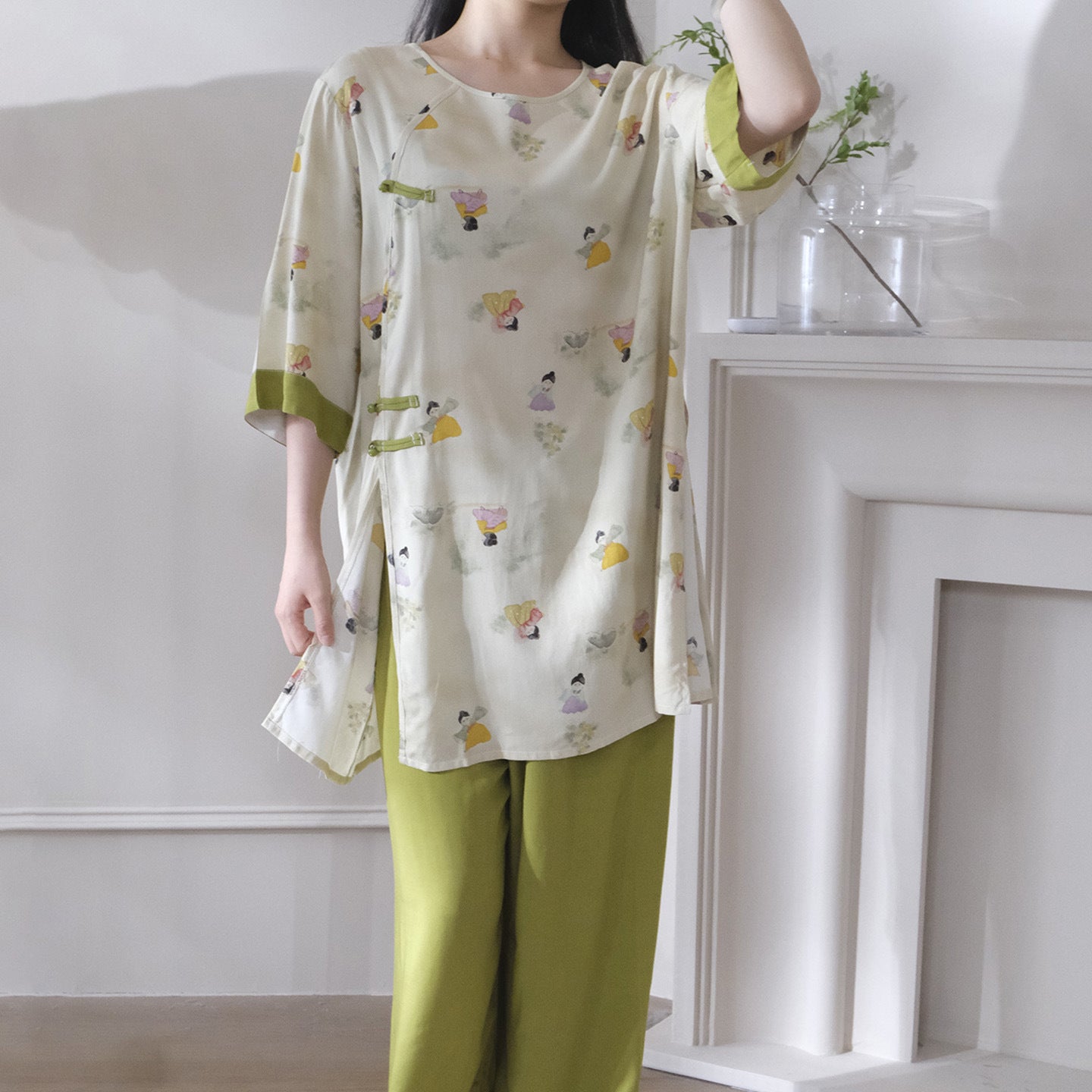 Chinoiserie | Cotton Silk Pajama Set