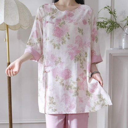 Chinoiserie | Cotton Silk Pajama Set