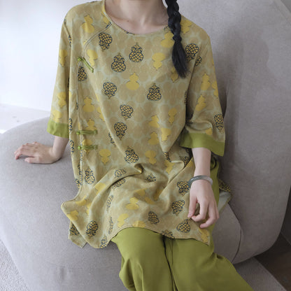 Chinoiserie | Cotton Silk Pajama Set