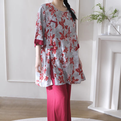 Chinoiserie | Cotton Silk Pajama Set