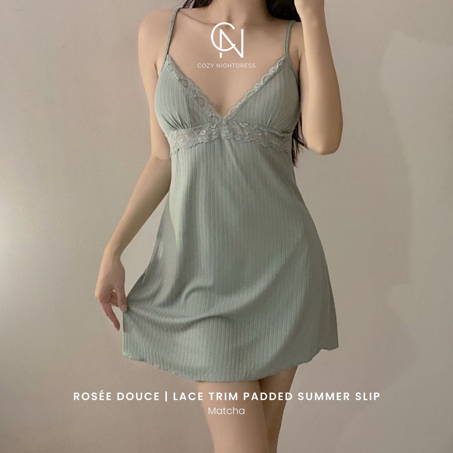 Rosée Douce | Lace Trim Padded Summer Slip