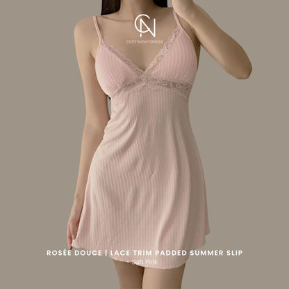 Rosée Douce | Lace Trim Padded Summer Slip