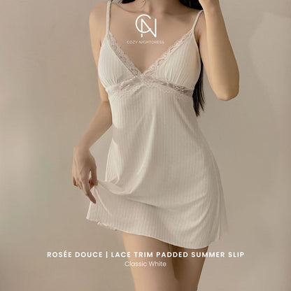 Rosée Douce | Lace Trim Padded Summer Slip