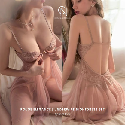 Rouge Élégance | Underwire Nightdress Set