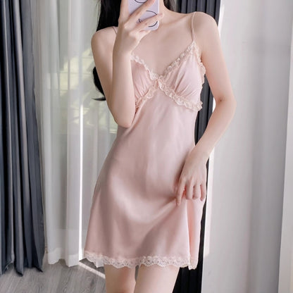 Serène Nuit | Ice Silk Slip Dress & Robe Set