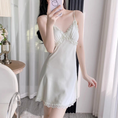 Serène Nuit | Ice Silk Slip Dress & Robe Set