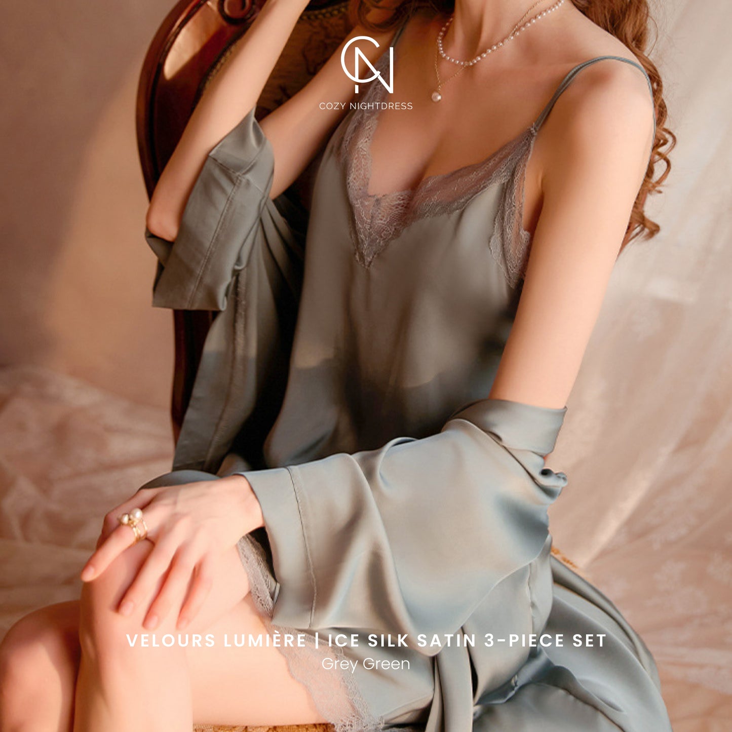 Velours Lumière | Ice Silk Satin 3-Piece Set