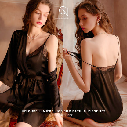 Velours Lumière | Ice Silk Satin 3-Piece Set