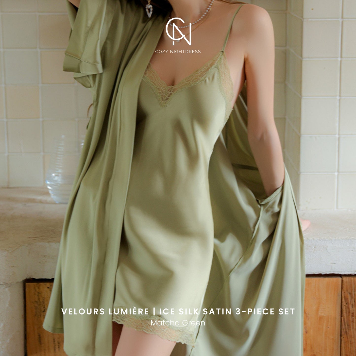 Velours Lumière | Ice Silk Satin 3-Piece Set