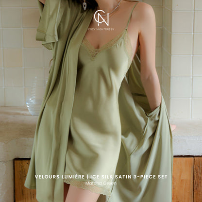 Velours Lumière | Ice Silk Satin 3-Piece Set