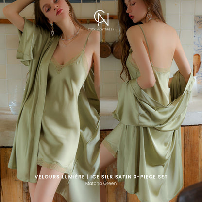 Velours Lumière | Ice Silk Satin 3-Piece Set