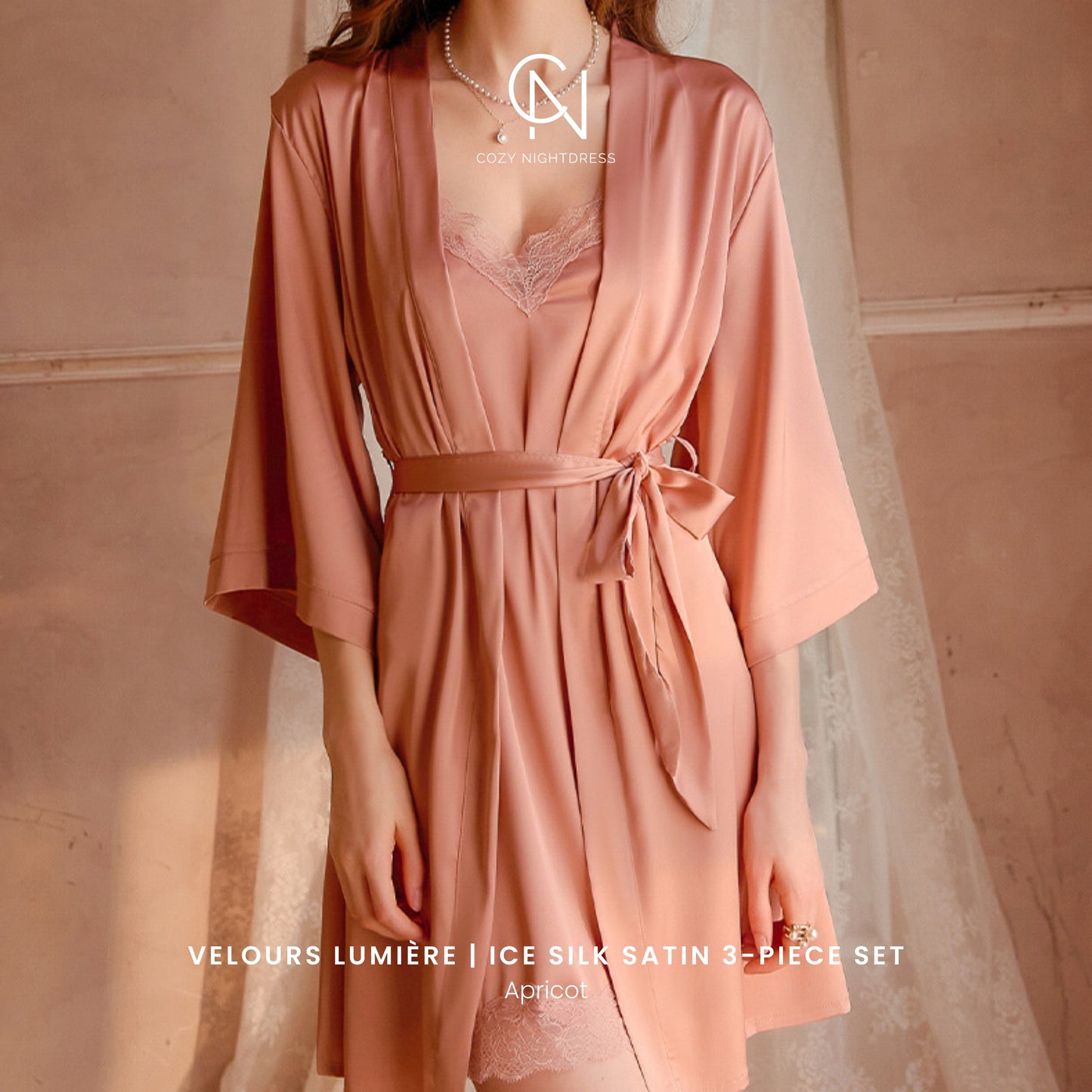 Velours Lumière | Ice Silk Satin 3-Piece Set