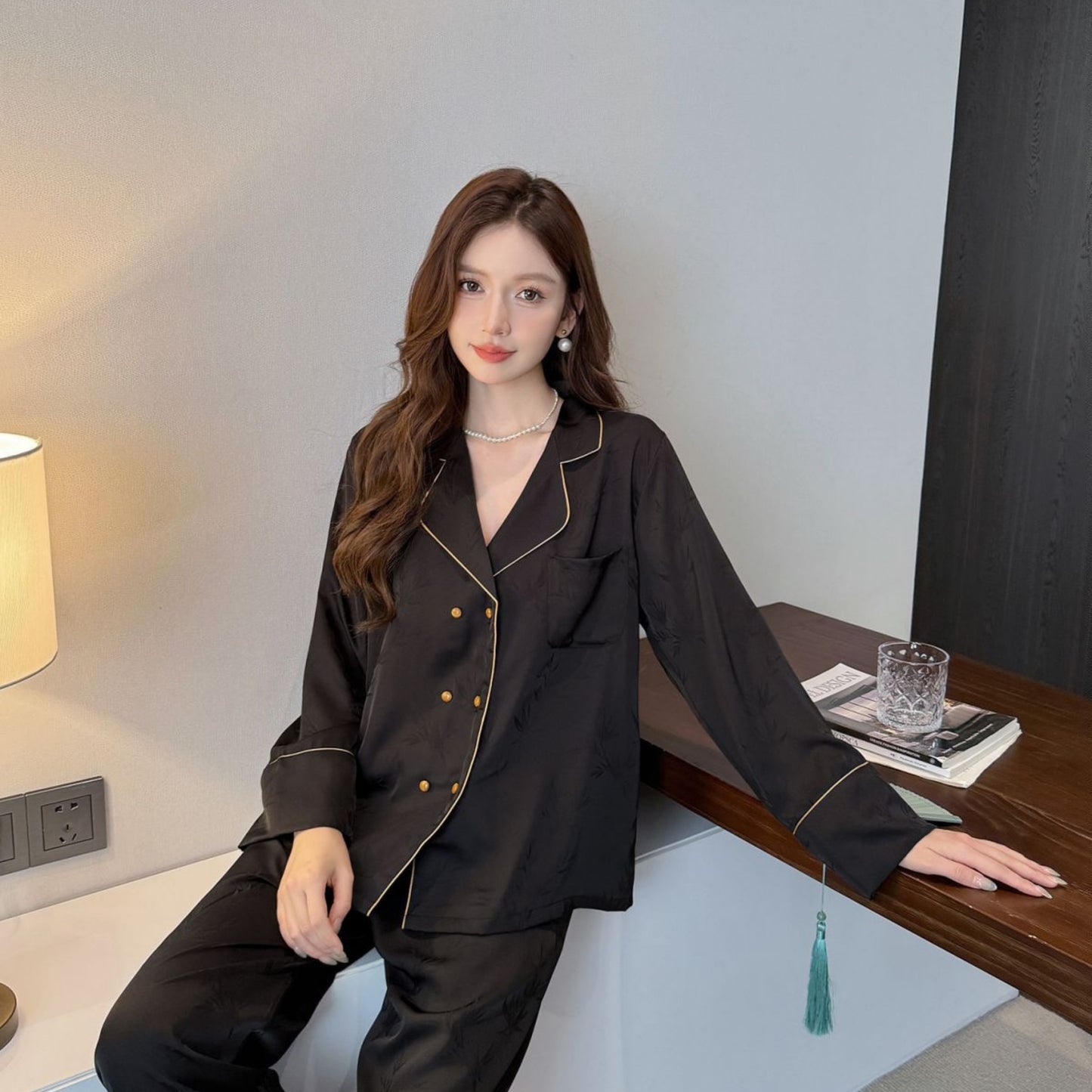 Victoria | Double-Breasted Jacquard Pajama Set