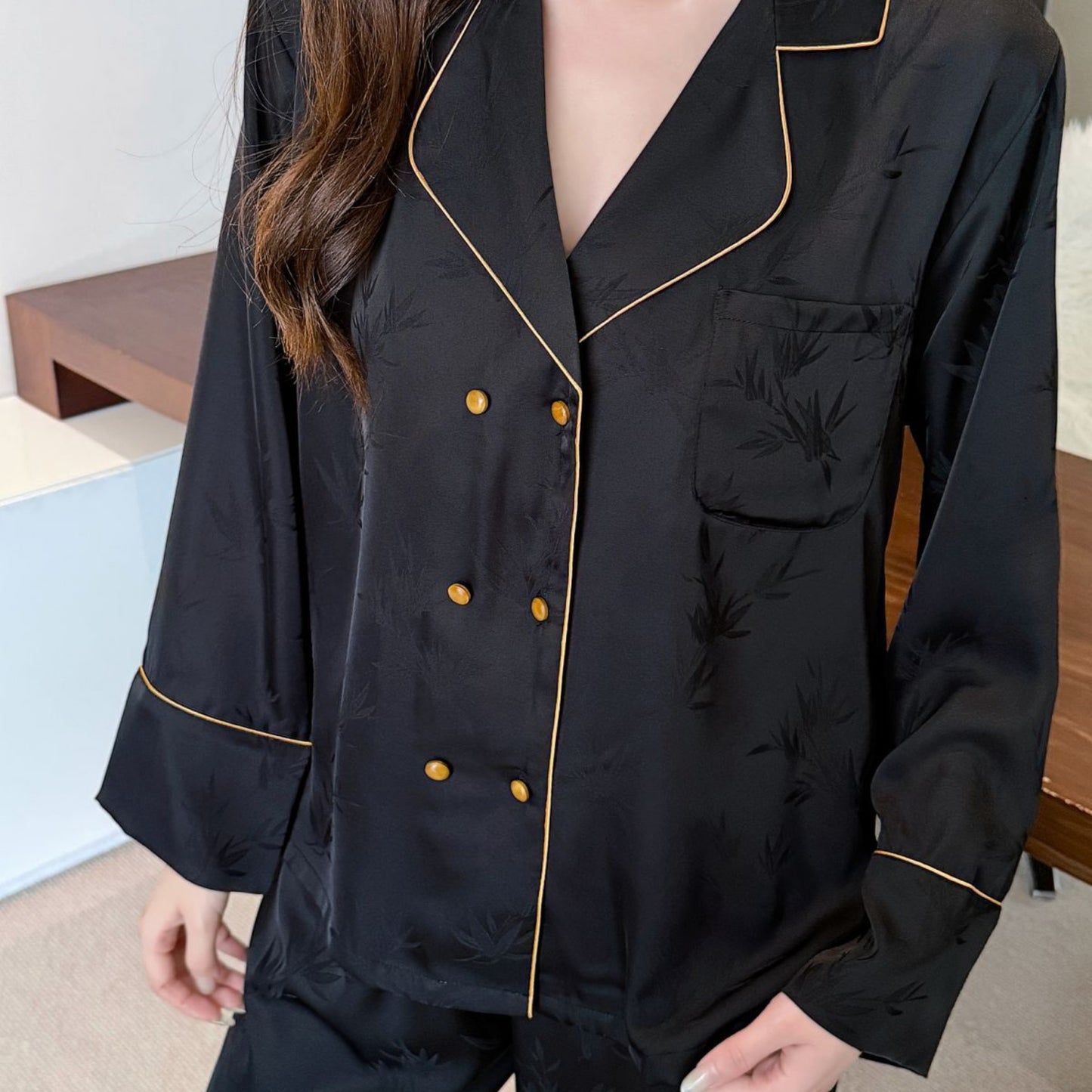 Victoria | Double-Breasted Jacquard Pajama Set