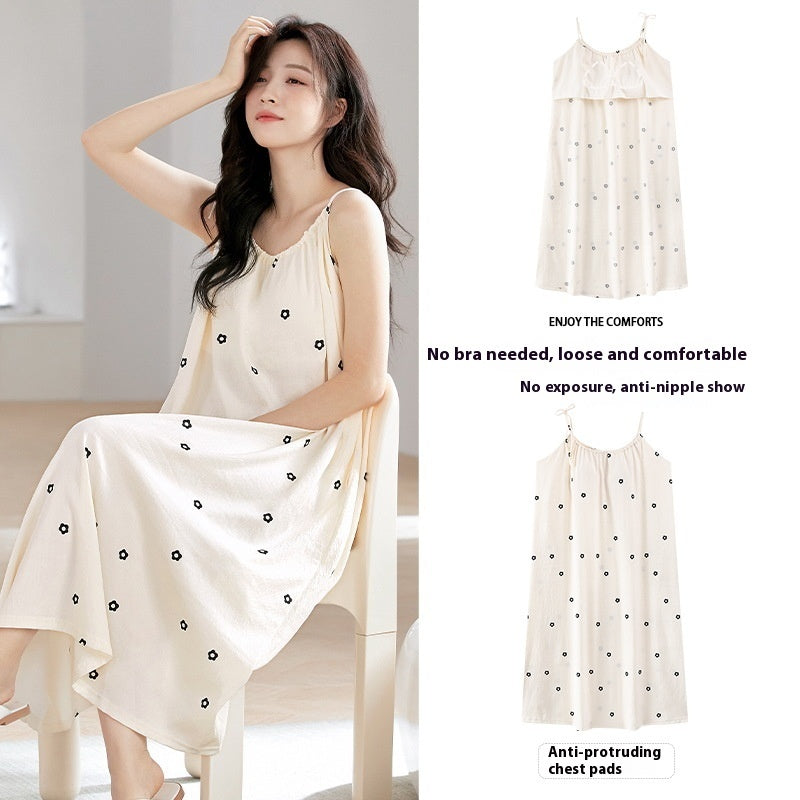 CloudSoft | Cotton-Feel Camisole Sleep Dress